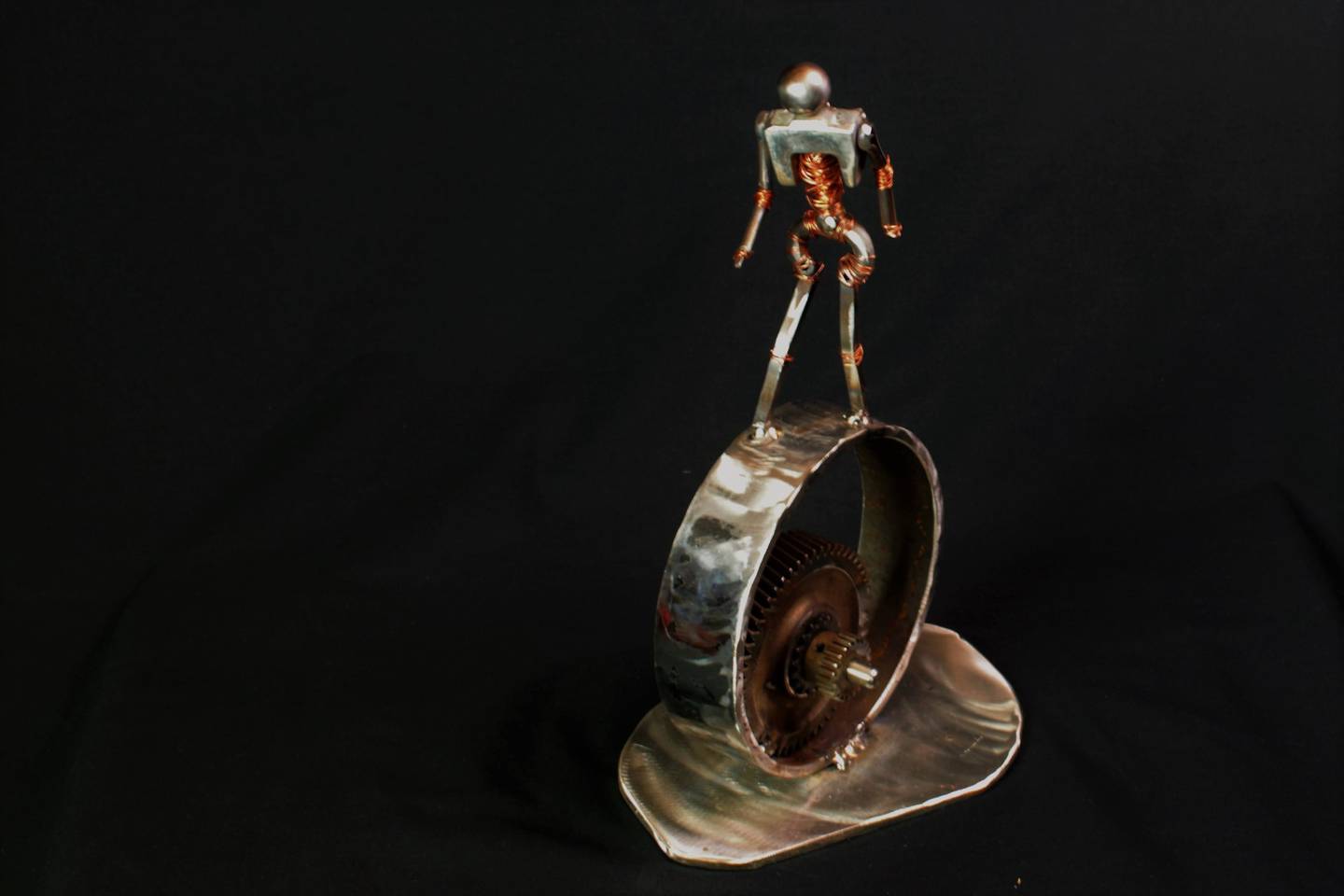 Steve Kost, 50, who served in the United States Naval Construction Battalions from 1991 to 1995, will participate in a special “Soldier Songs and Voices” – Presented by Phoebe Hunt” event Tuesday evening at the University of St. Francis in Joliet. Kost will display some of his 3D scrap metal art, which has helped him process his post-traumatic stress disorder.