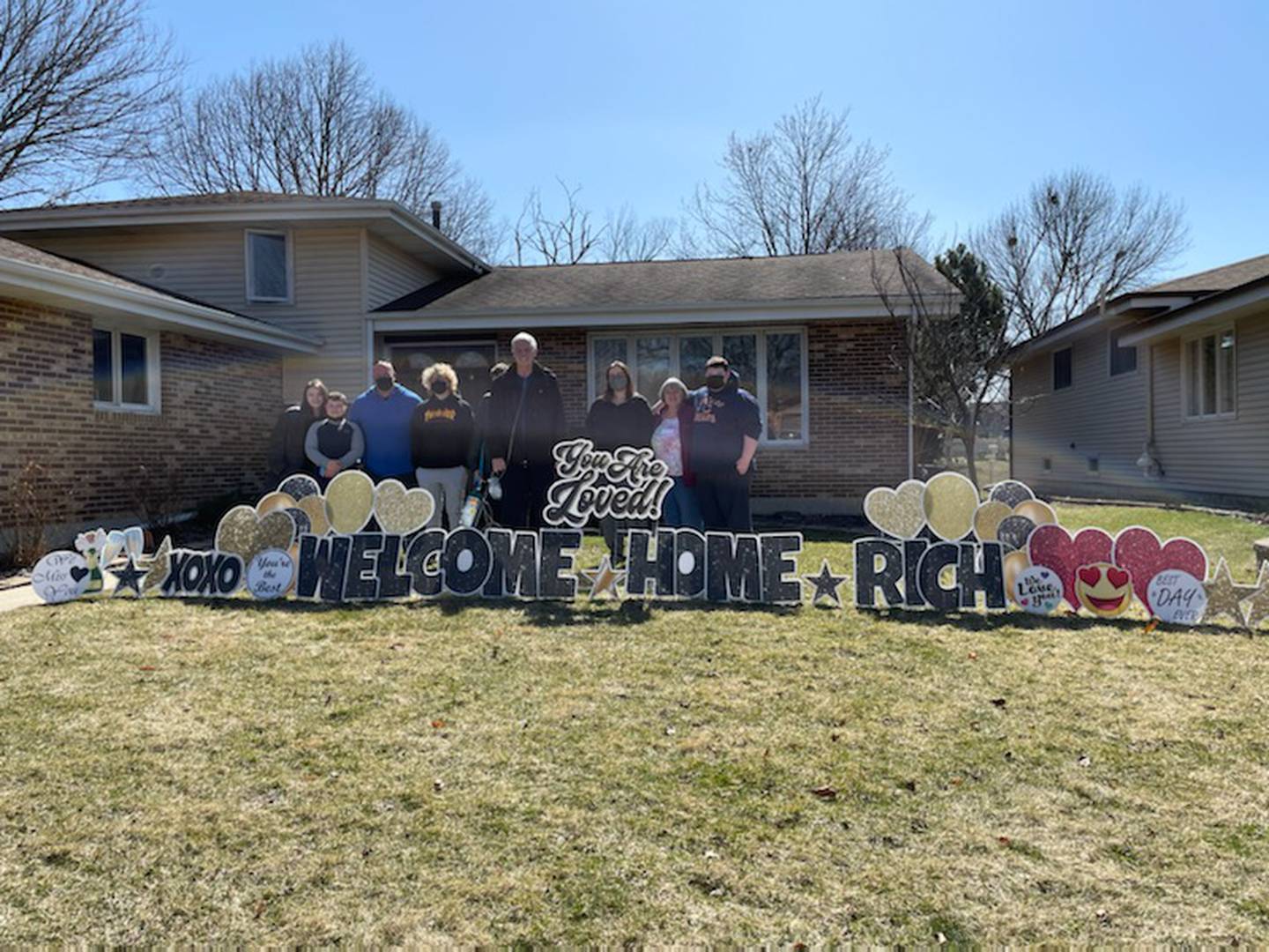 Downers Grove native Rich Kulovany, (now of Scottsbluff, Nebraska,) is welcomed back by family after recovering from COVID-19 contracted in December 2020.
