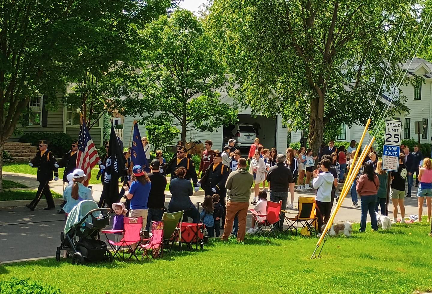 The Geneva American Legion Post 75 color guard participates in the Memorial Day parade on May 26, 2025.