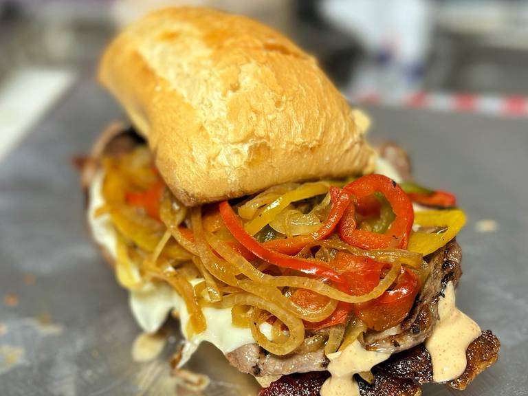 Brothers BBQ Truck and Catering Kitchen will have its food truck out at Cary's "Alfresco Alley" July 15 and 22, 2022, as part of a trial run to see if the village will allow more food trucks downtown. Shown here is Brothers BBQ's ribeye steak sandwich special.