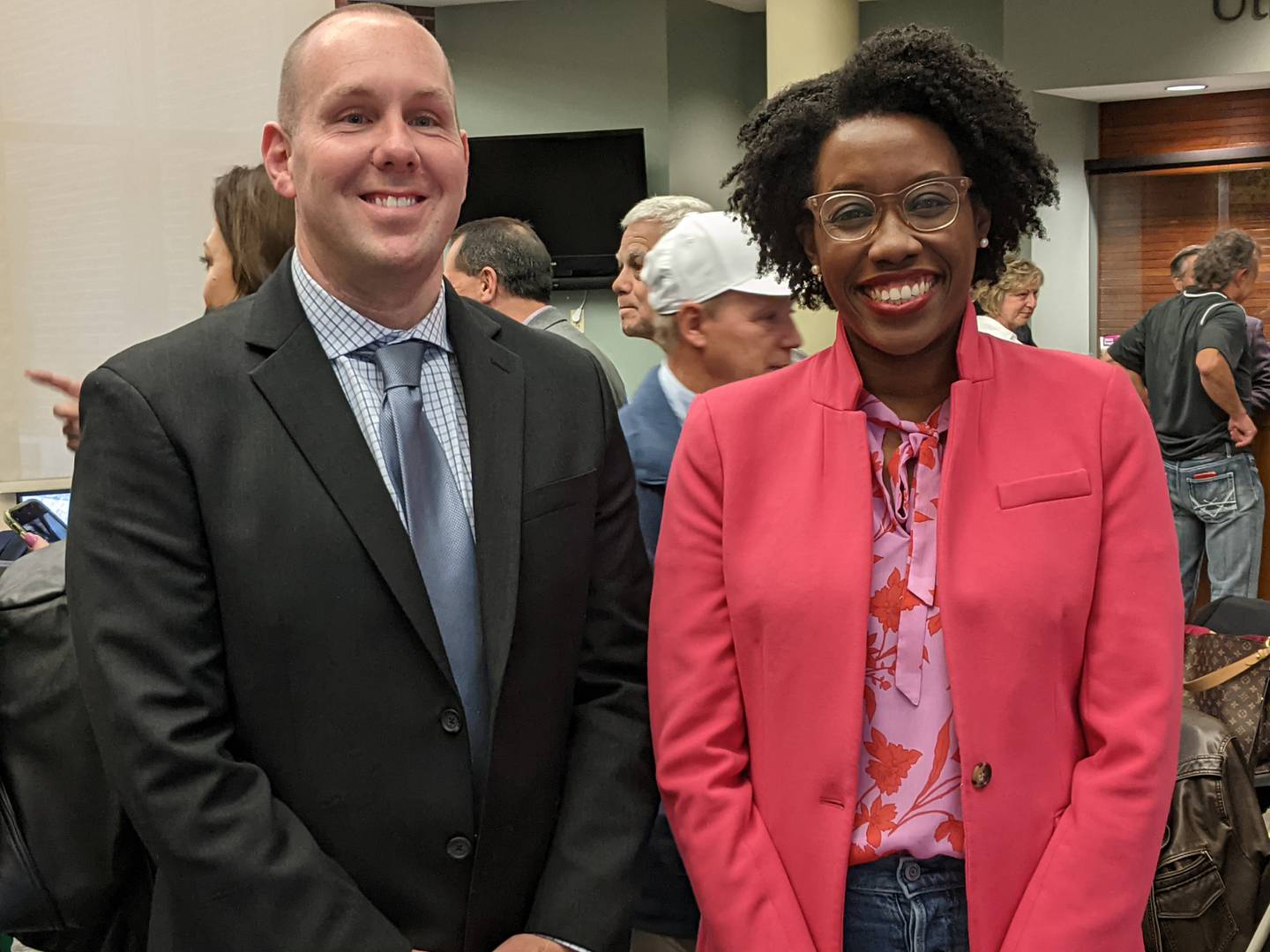 U.S. Rep. Lauren Underwood, D-Naperville, attended Tuesday's swearing-in ceremony of new Oswego Village President Ryan Kauffman.