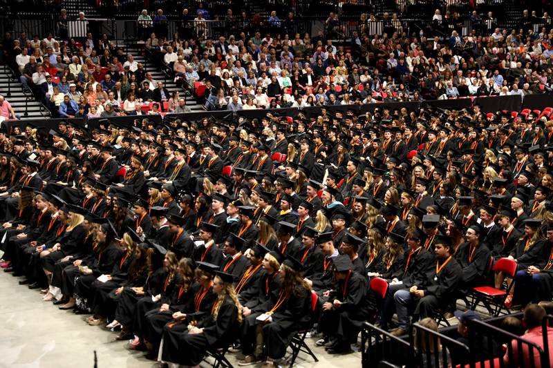 St. Charles East graduates are seated during the school’s 2025 commencement ceremony on Thursday, May 22, 2025 at Northern Illinois University in DeKalb.