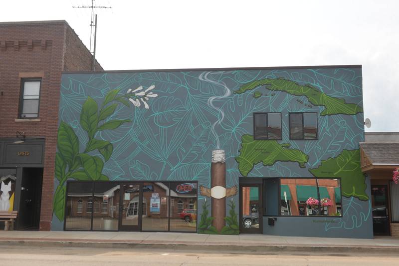 The cigar in the mural on the Bad Ash Cigars building, 110 N. 4th Street, in Oregon, violated the city's sign ordinance.