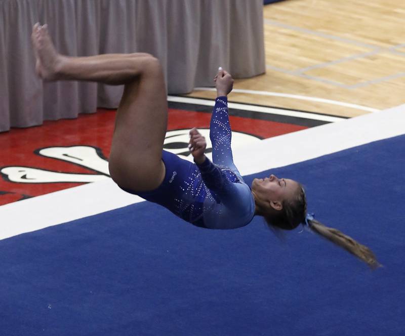 Lake Park's Julia Barnik competes in the Friday, Feb. 17, 2023, during the IHSA Girls State Final Gymnastics Meet at Palatine High School.