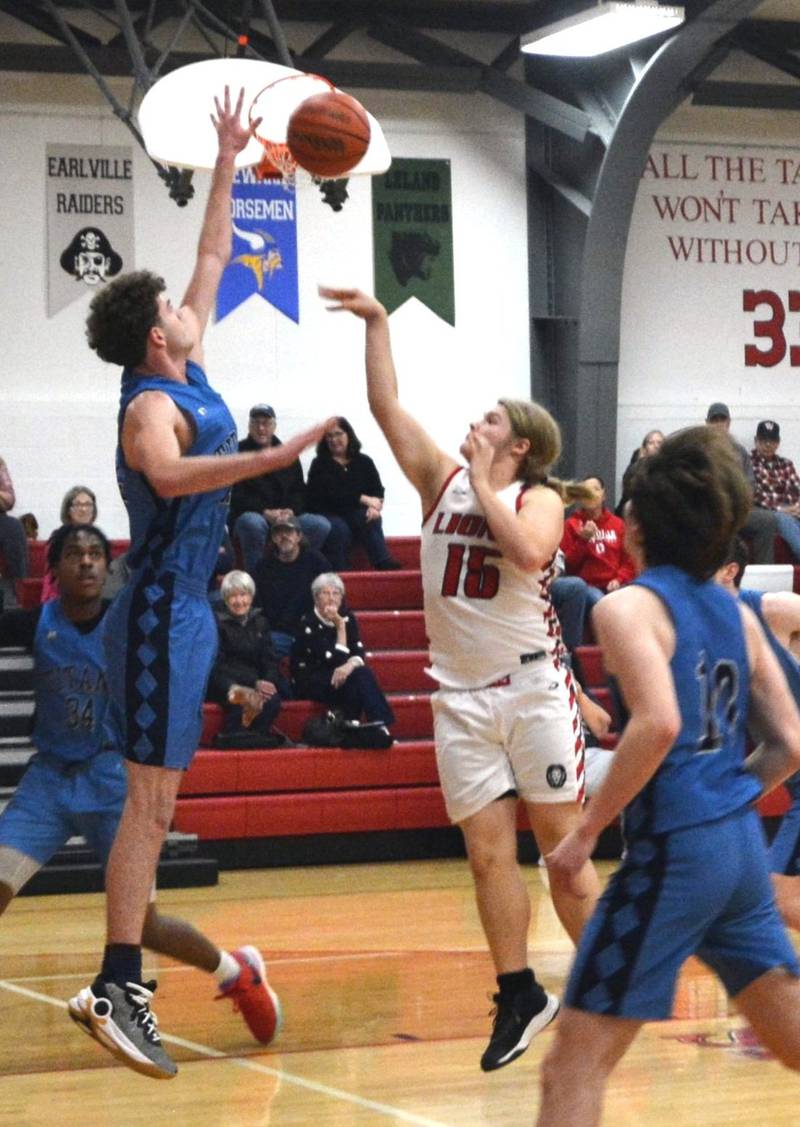 LaMoille's Wyatt File shoots against IMSA in Friday's Little Ten Conference game in LaMoille.
