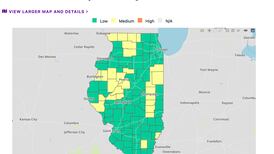 IDPH: Illinois back to 0 counties at ‘high’ COVID-19 risk; 31 at ‘medium’ risk
