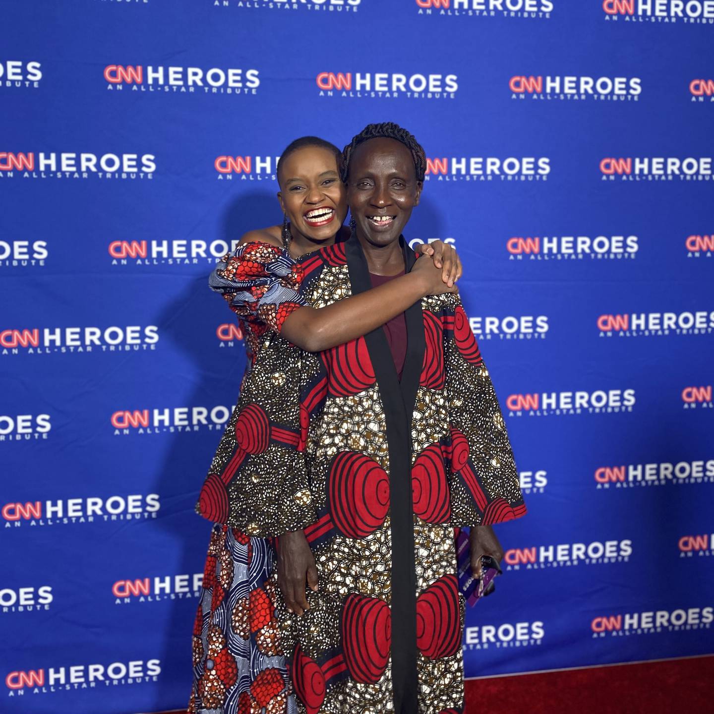 Nelly Cheboi and her mom at the CNN Heroes Awards in December 2022.
