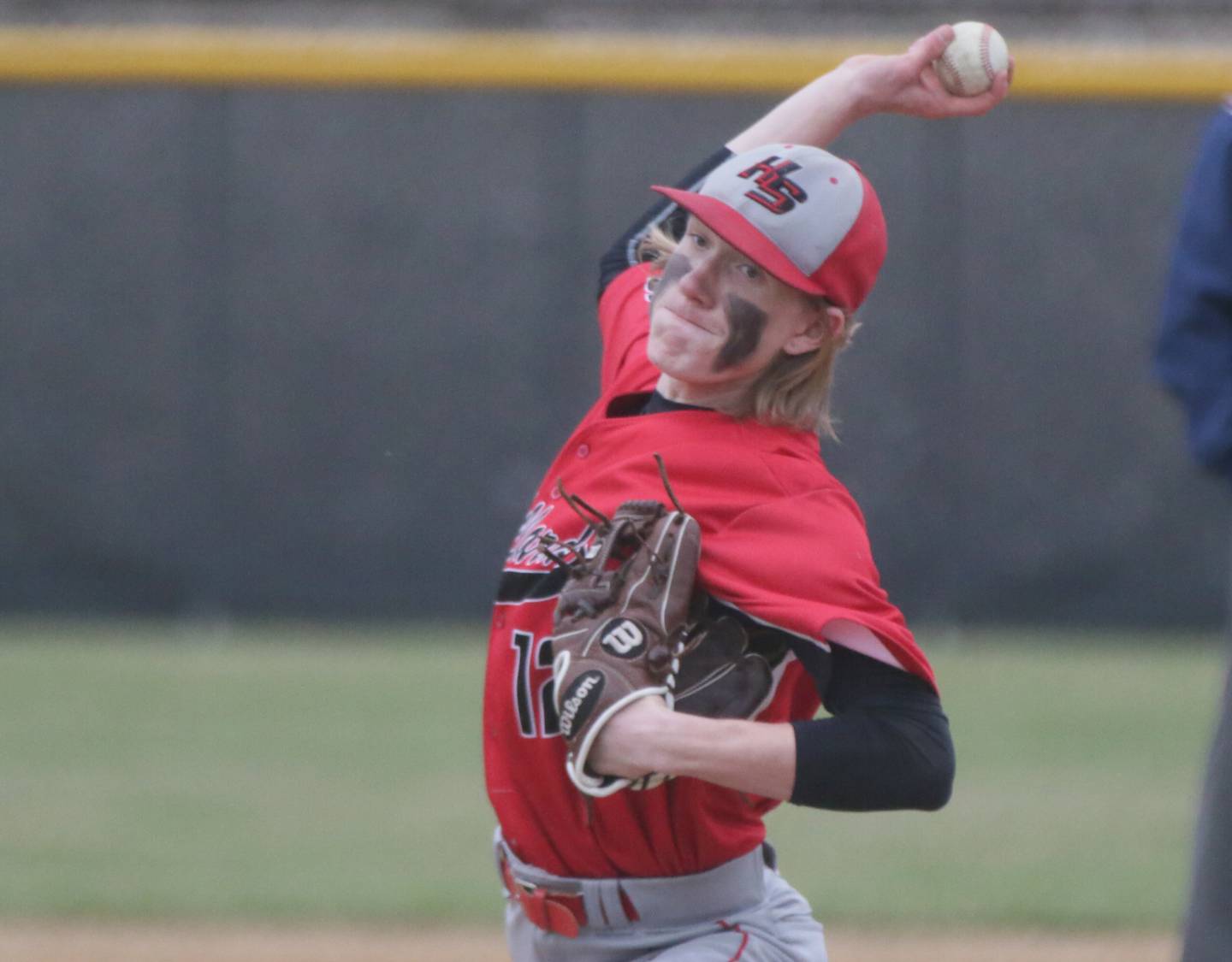 Henry-Senachwine's Holdyn Carr delivers a pitch against Seneca on Monday, April 5, 2022, in Seneca.