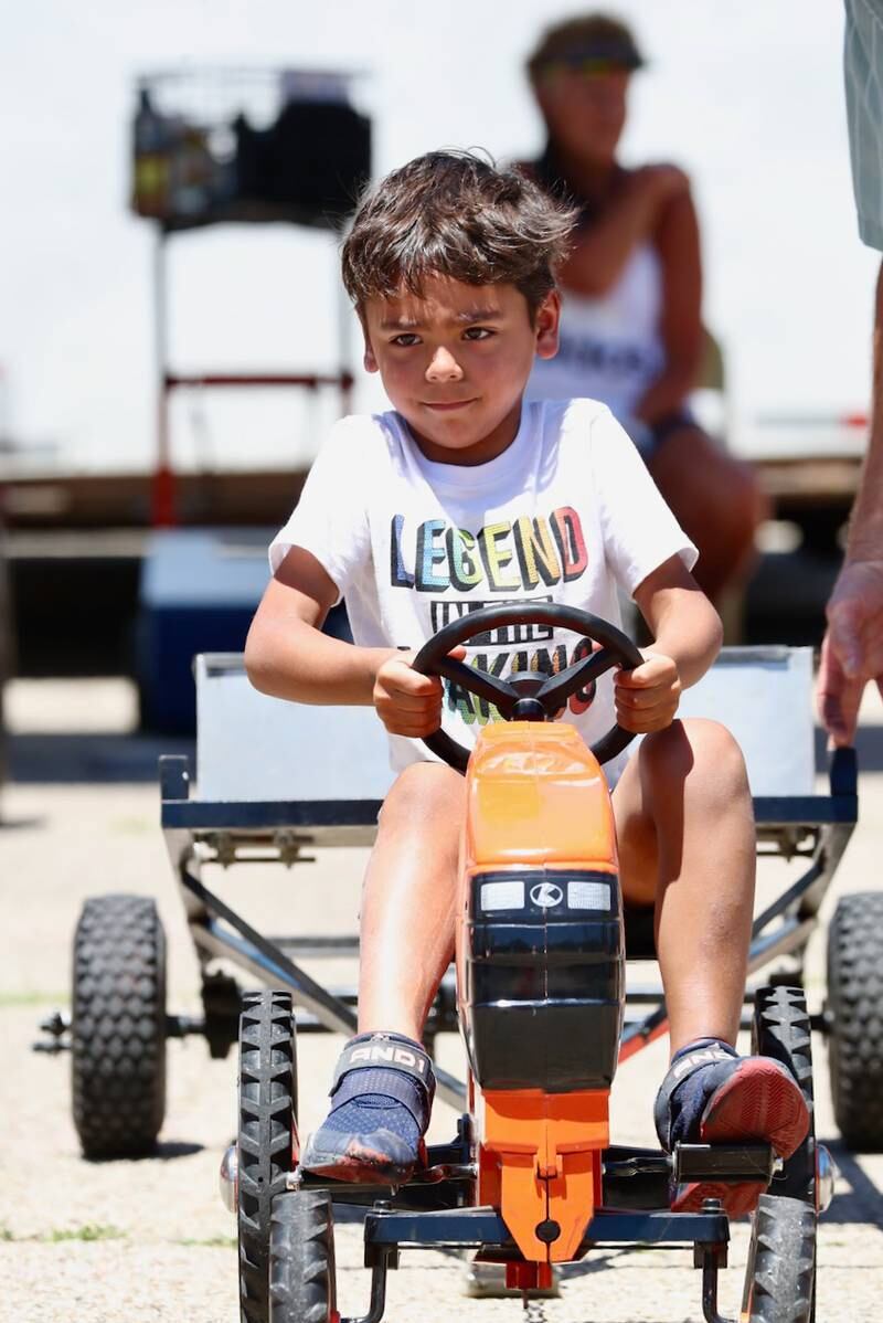 Kids were able to drive around individual tractors during Beef and Ag Days.