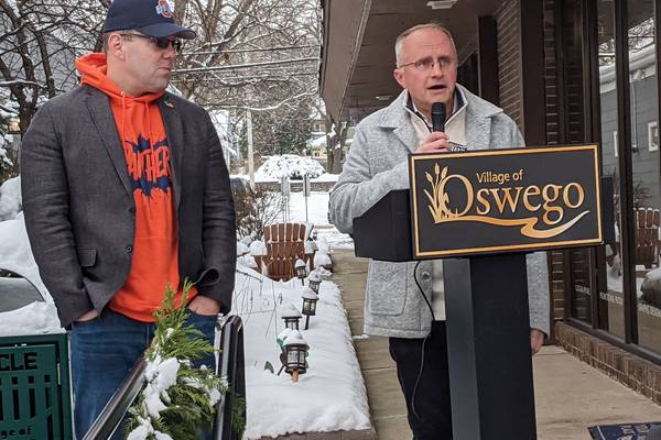 Oswego officials celebrate opening of new ADA compliant ramp in the village’s downtown
