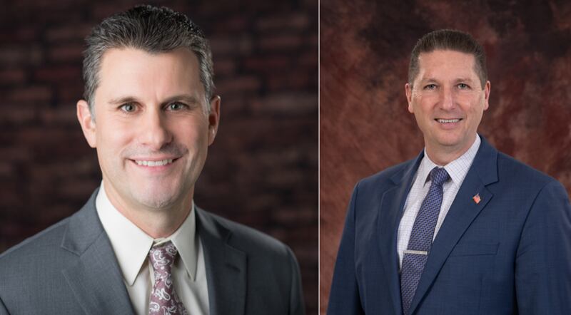 Two Republicans will face off for the 37th District seat in the Illinois House of Representatives in the June 28, 2022 primary election: Brett Nicklaus (right), a financial planner and business owner from Dixon, and incumbent Win Stoller (left), a business owner from Germantown Hills who was first elected to the 37th seat in 2020. (Photos provided by Brett Nicklaus and Win Stoller)