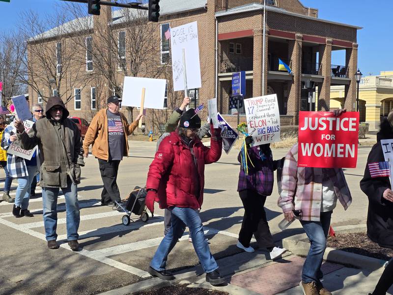 The March for Democracy on Saturday, March 8, 2025, in downtown Ottawa coincided with International Women's Day.