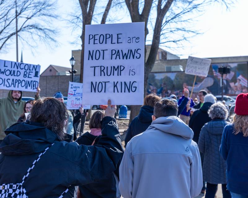 Protesters fill Washington Square Park at the 'Pretti good time for a Protest' on Feb. 15, 2026 at in Ottawa.
