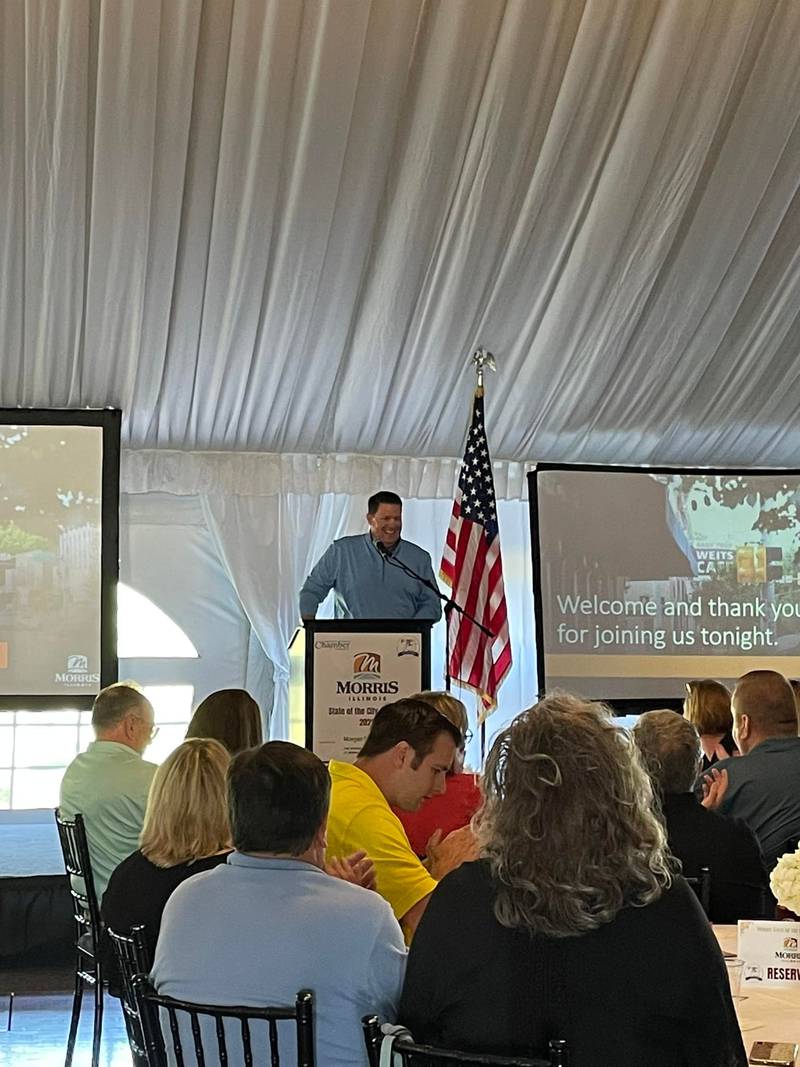 Mayor Chris Brown and the city of Morris partnered with the Grundy County Chamber to present the city’s first State of the City Address June 22.