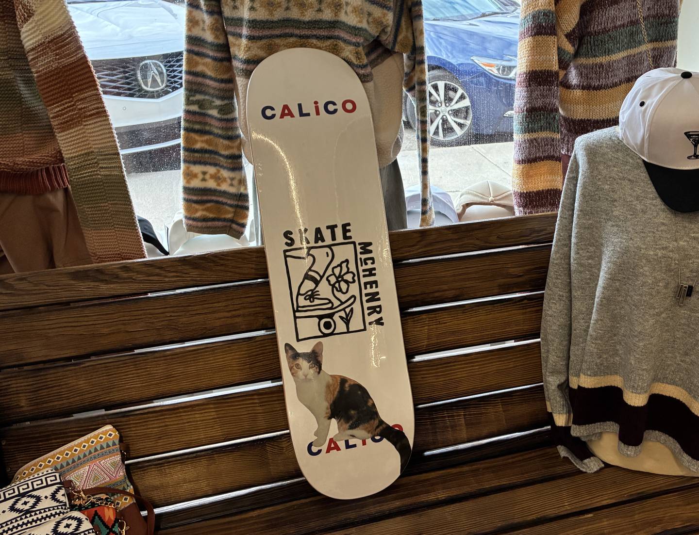 Noah Gere, 13, and Sid Fox, 12, of McHenry, started designing skateboard decks and selling them through The Trend Cellar in McHenry in summer 2025.