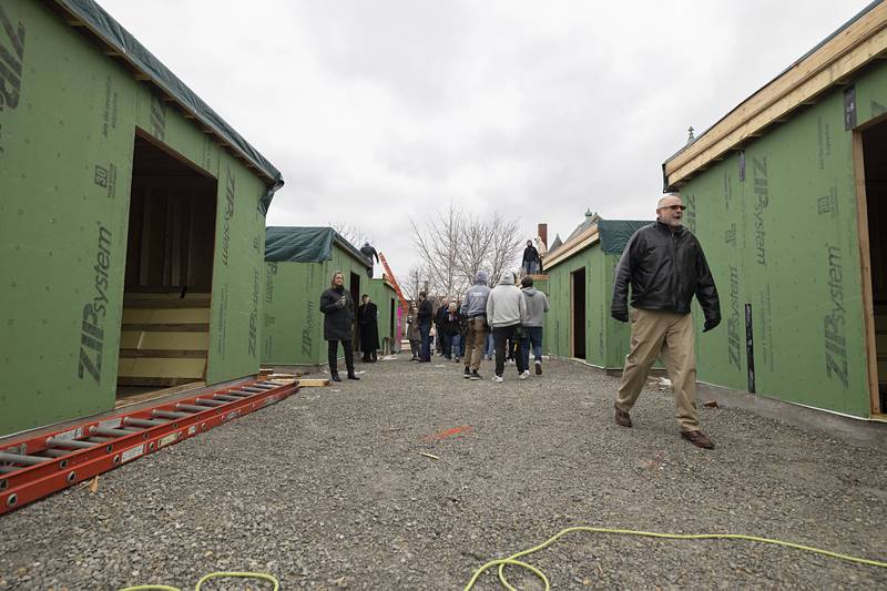 Six pods in total are being constructed at the Shoppes of Grandon Plaza in order to encourage and grow new businesses.