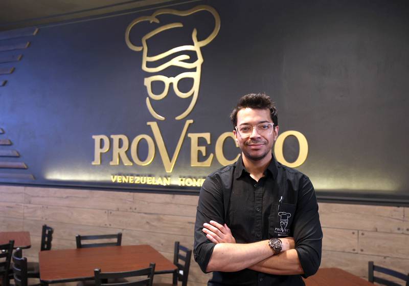 Emmanuel González, owner of Provecho Home Made Food, Friday, May 22, 2026, at the restaurant. Provecho is a new Venezuelan homemade food restaurant that has recently opened at 131 East Lincoln Highway, in DeKalb.
