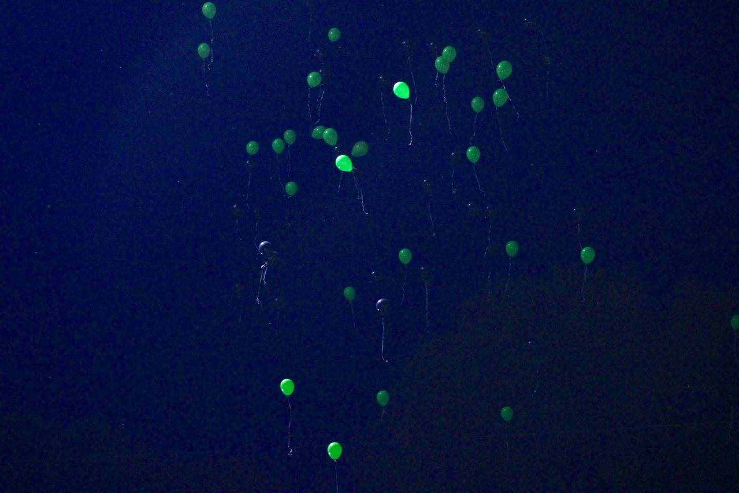 Balloons were launched during the pregame ceremony on Friday, Oct. 8, 2021, to honor the memory of Rock Falls lineman Brock Parker, who died Sept. 24.