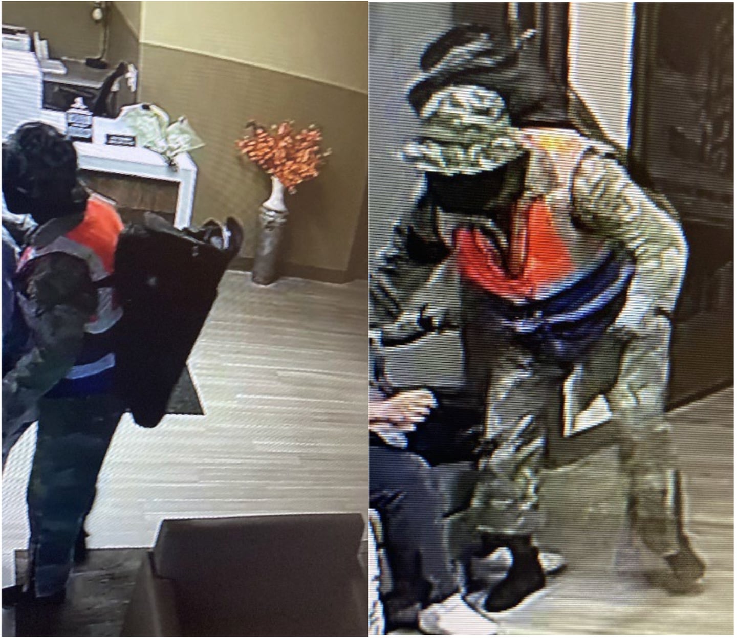 DeKalb police are on the lookout for a man suspected of armed robbery at Illinois Community Credit Union on Barber Greene Road in DeKalb on Wednesday, July 31, 2024. The man was described by police as about 5-feet, 10 inches tall, wearing camouflage clothing, an orange vest and large black backpack. Police said he was armed and demanded money.