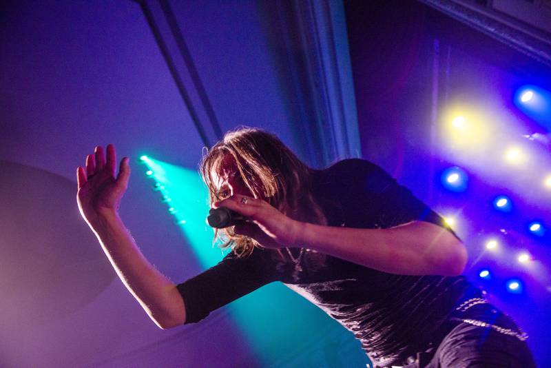 Lead vocalist of Double Vision, Chandler Mogel works the crowd Friday, Aug. 19, 2022 in Dixon. The Foreigner tribute band played to an excited crowd for nearly two hours before greeting the fans after the gig.