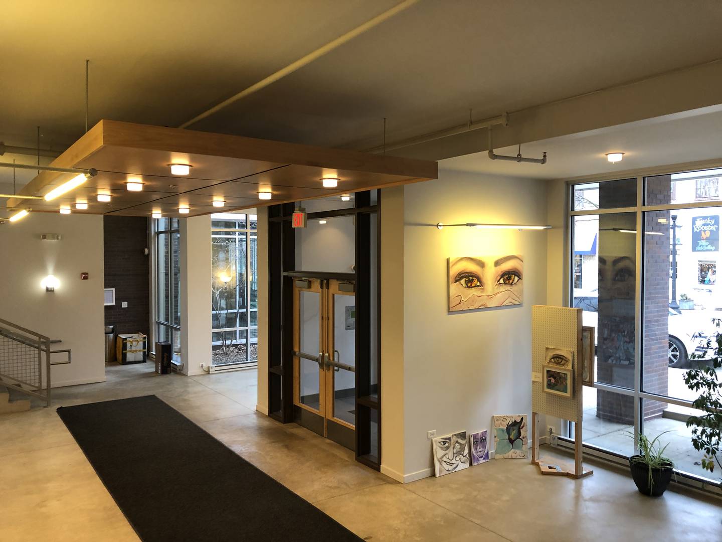 The lobby at Elgin ArtSpace Lofts, 51 S. Spring St., Elgin, on Wednesday, Feb. 7, 2024. The 55-unit, income-eligible apartment building opened in late 2012 in a former Sears and Roebuck store.