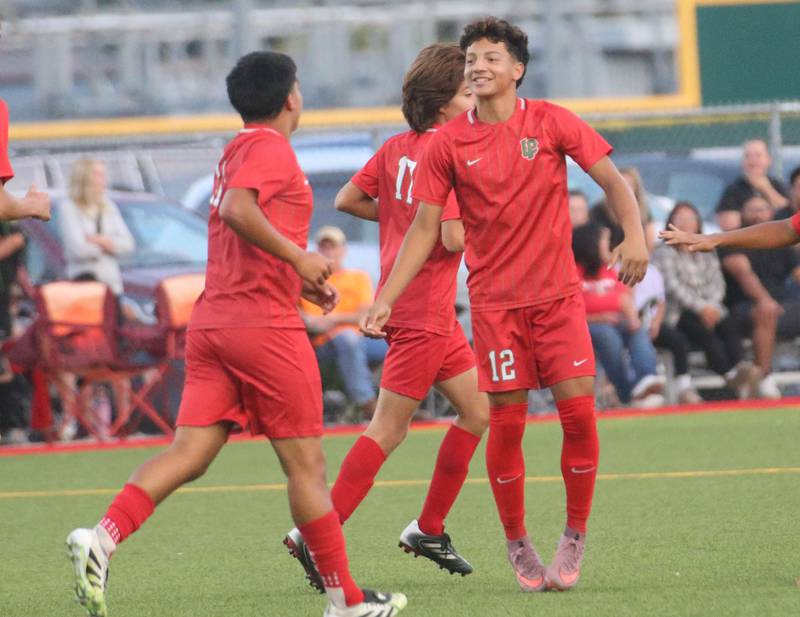 L-P's Adan Pantoja smiles after scoring a goal against Ottawa on Monday, Oct. 6, 2025 at the L-P Athletic Complex in La Salle.