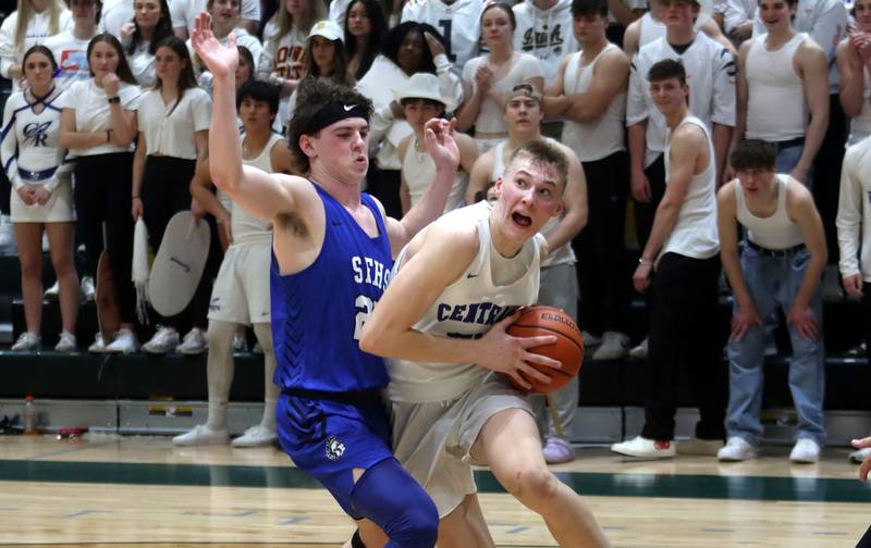 St. Francis’  Sean Killian, left, guards Burlington Central’s Andrew Scharnowski during IHSA Class 3A Sectional final action at Crystal Lake South High School.