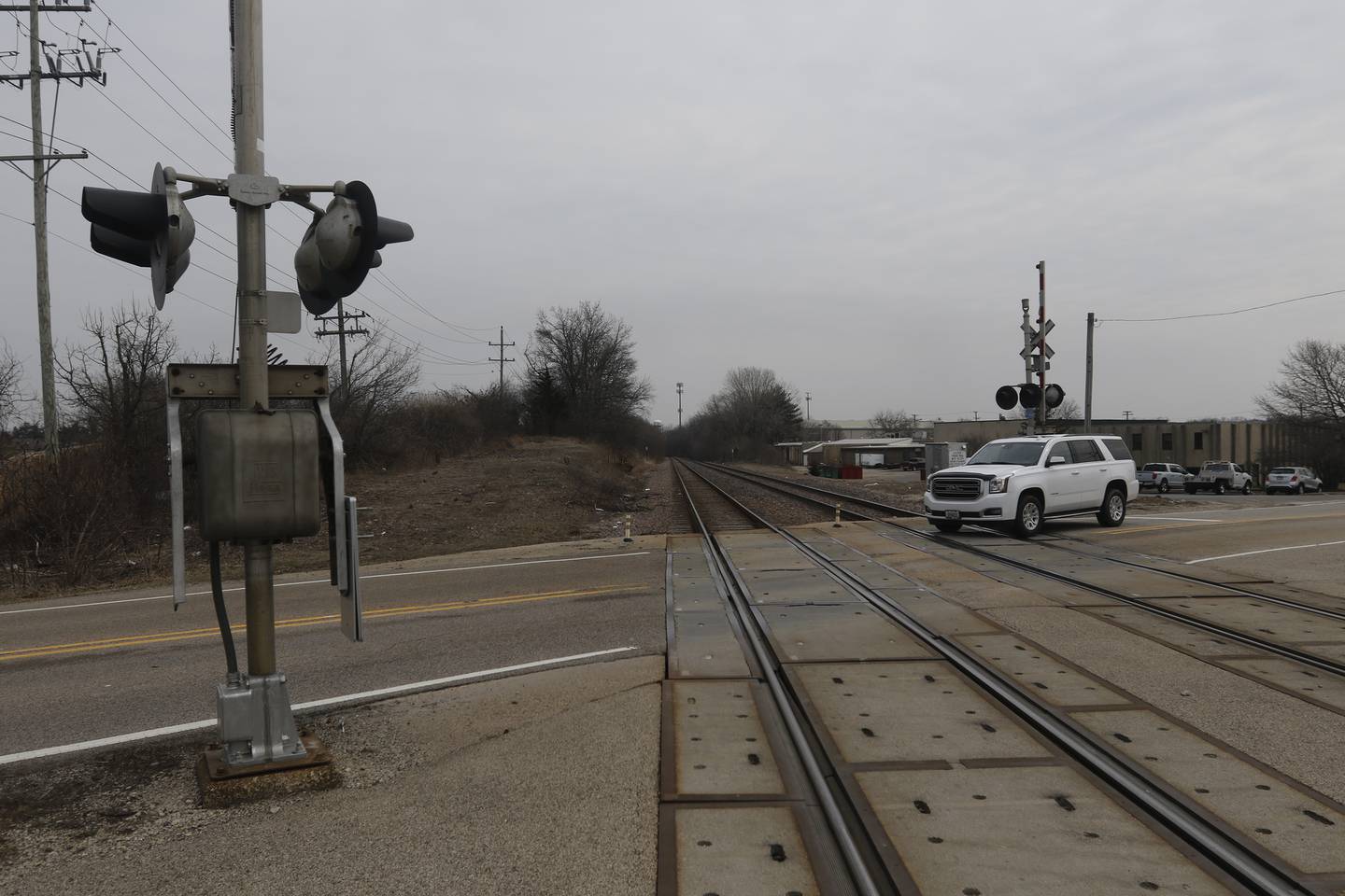 The Union Pacific Railroad tracks that run through Crystal Lake on Tuesday, March 21, 2023.