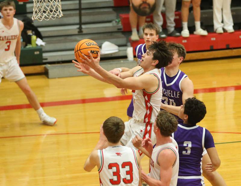 L-P's Erick Sotelo finds the lane to drive to the hoop against Rochelle on Friday, Feb. 13, 2026 in Sellett Gymnasium at L-P High School.