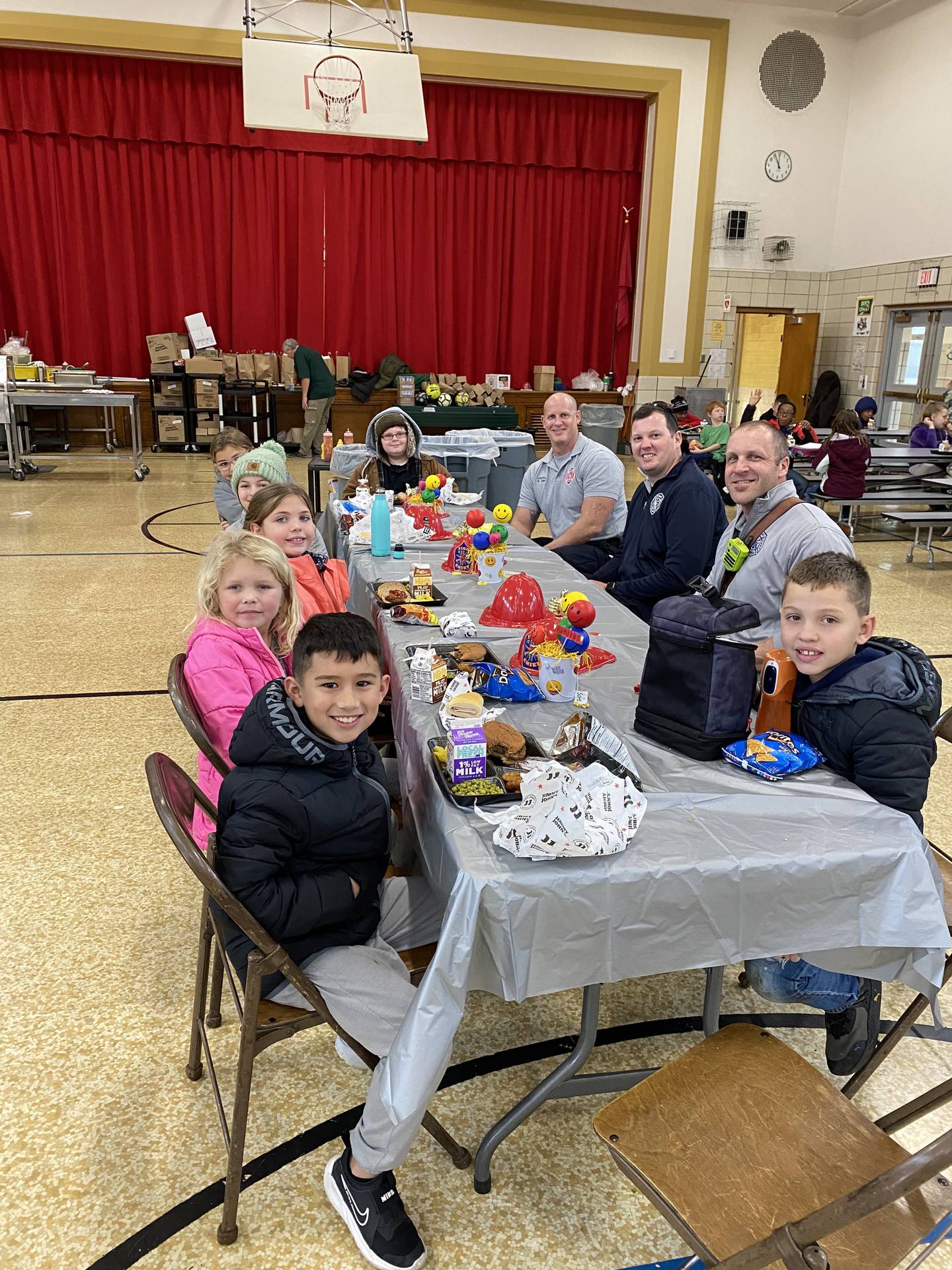 Jefferson School in Ottawa had some VIP guests this month to help celebrate Champions of the Charter during lunch period, local firefighters from the Ottawa Fire Department.