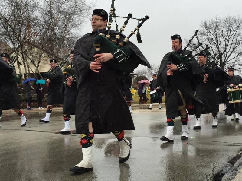 Members of the Chicago Stockyard Kilty Band played at the 14th annual Plainfield Hometown Irish Parade Sunday in downtown Plainfield.