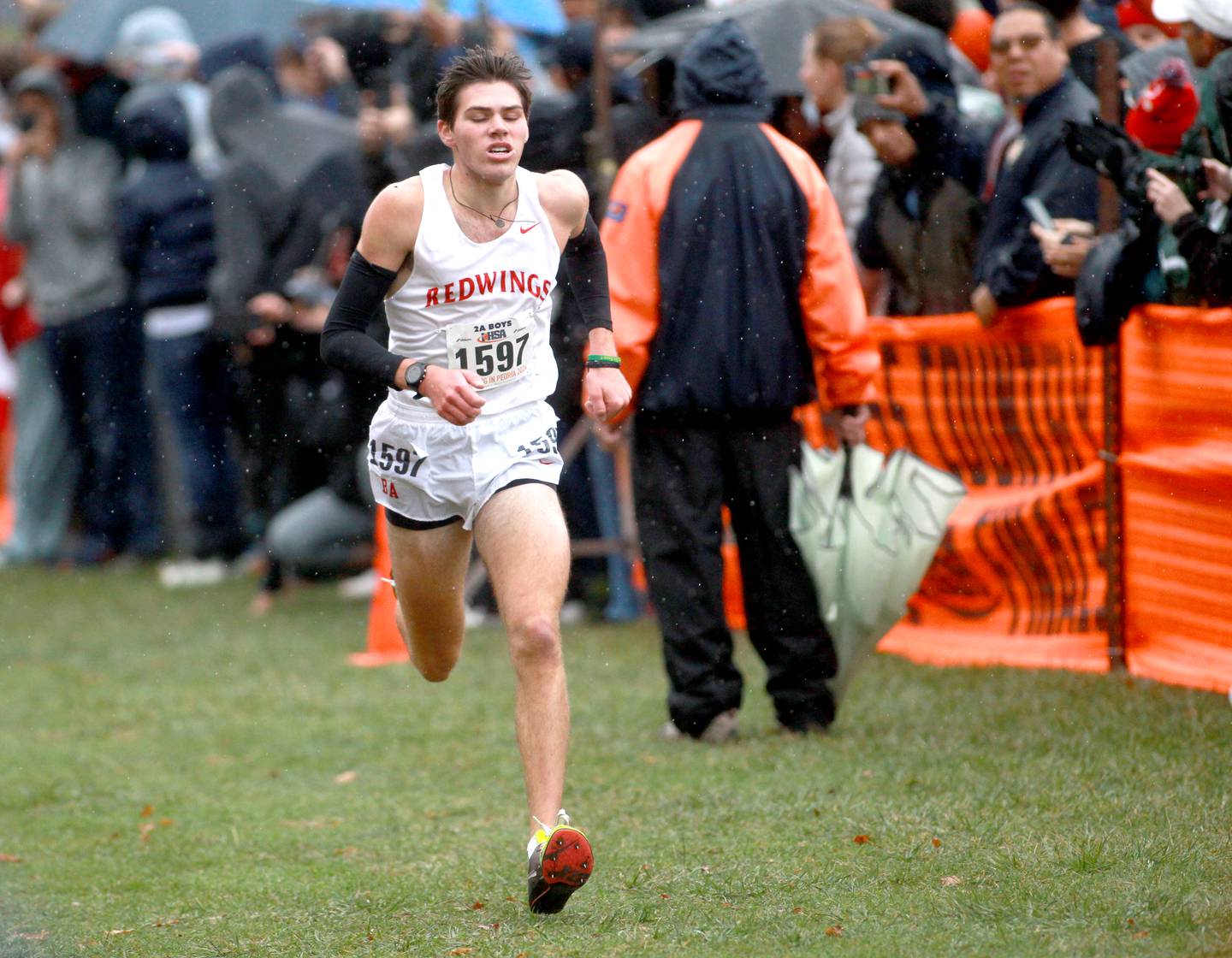 Benet’s Finn Richards competes in the Class 2A State Cross Country Championships on Saturday, Nov. 9, 2024 at Detweiller Park in Peoria.