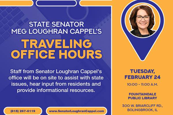 Loughran Cappel to host office hours at Bolingbrook library