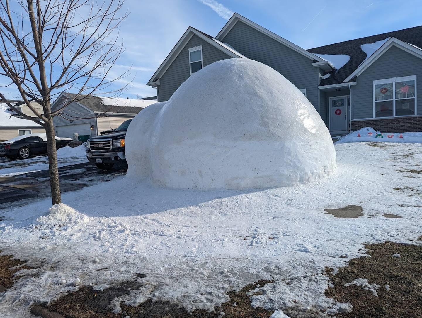 For the last five years, Lee Peters of Plainfield has built an igloo in the yard of his home. He used to build them with his father and sister when growing up and wanted to pass the skill to his own children.