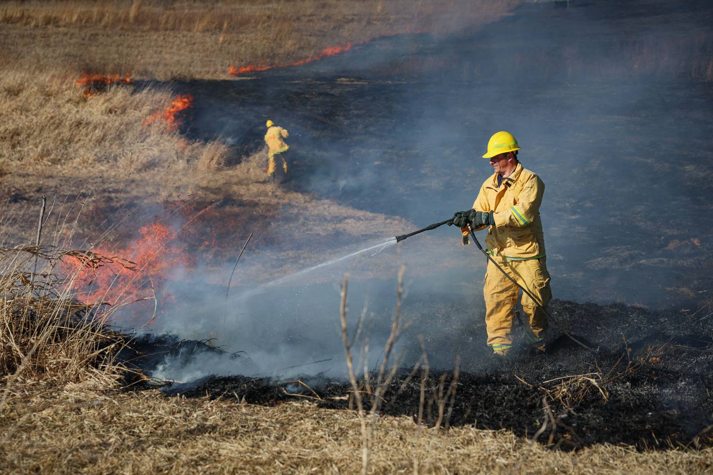 Nearly 30 acres burned in a brush fire near Marengo Monday, March 9, 2026.