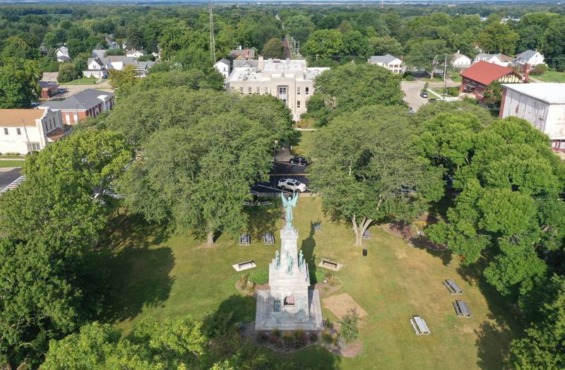 An aerial view of Soldiers and Sailors Park on Tuesday, Aug. 20, 2024 in Princeton.