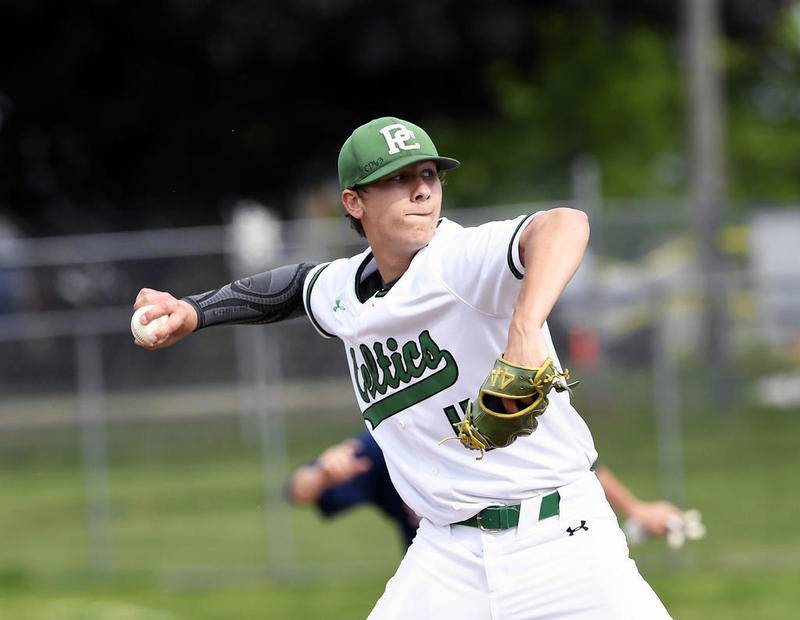 Providence Catholic's Bryce Barnett pitches against Stagg at the IHSA 4A Boys Baseball Sectional SemiFinal on May 29 at Lockport Township High School in Lockport.