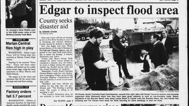 Historical covers for April 24: Gov. Edgar to inspect flood area