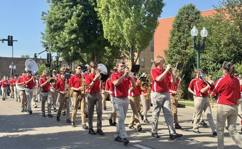 The Ottawa High School marching band performs during the Memorial Day parade Monday, May 25, in downtown Ottawa.