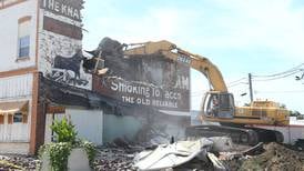 Photos: Historic mural and buildings demolished in Mendota after a major fire