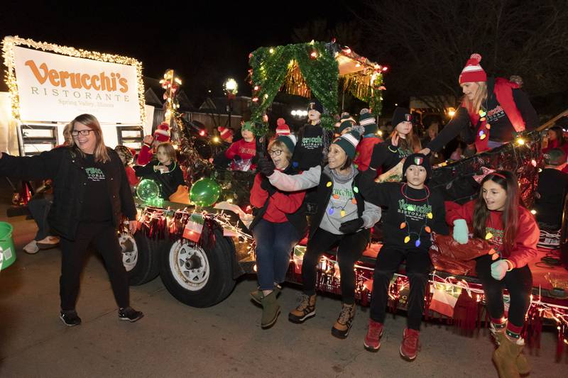 Verucchi's Ristorante float was named the best float Saturday, Nov. 26, 2022, in the Spring Valley Lighted Christmas Parade by the judges.