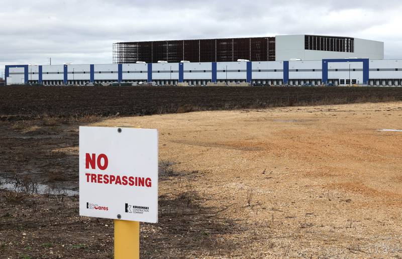 An updated look at construction on the west side of the Kraft Heinz Company distribution center Friday, Nov. 22, 2024, at the corner of Gurler and Peace Roads in DeKalb.