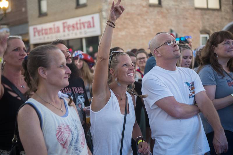 Fans of “Class Field Trip” dance and sing along Saturday, July 2, 2022 to the local band’s first ever show at Petunia Fest.