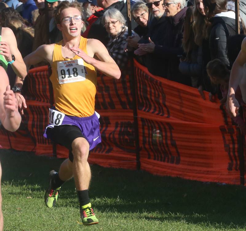 Mendota's Anthony Kelson competes in the Class 1A State Cross Country race on Saturday, Nov. 4, 2023 at Detweiller Park in Peoria.