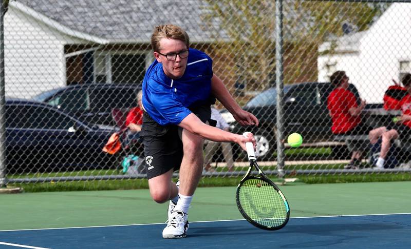 Princeton's  Landon Davis makes a return at No. 2 singles against Ottawa on Monday.