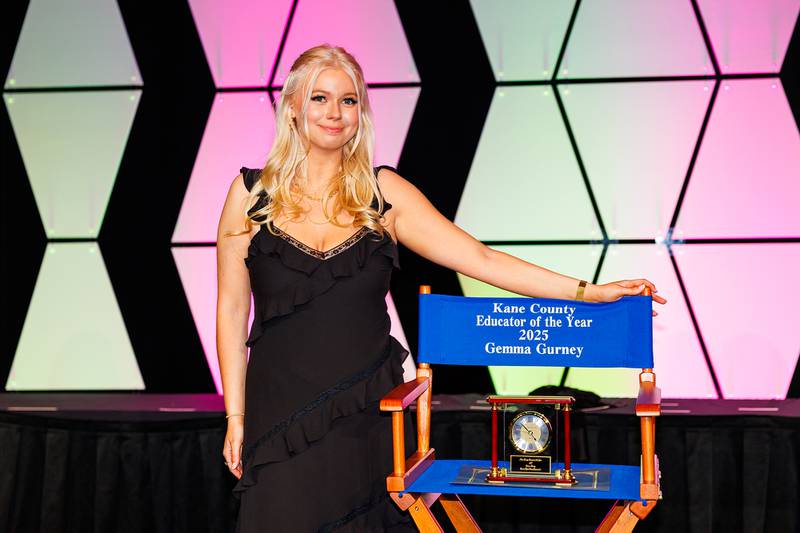 Gemma Gurney was named the 2025 Kane County Educator of the Year at an annual awards dinner May 2 at the Q Center in St. Charles. A St. Charles North graduate, Gurney teaches social studies at Central High School in District 301.