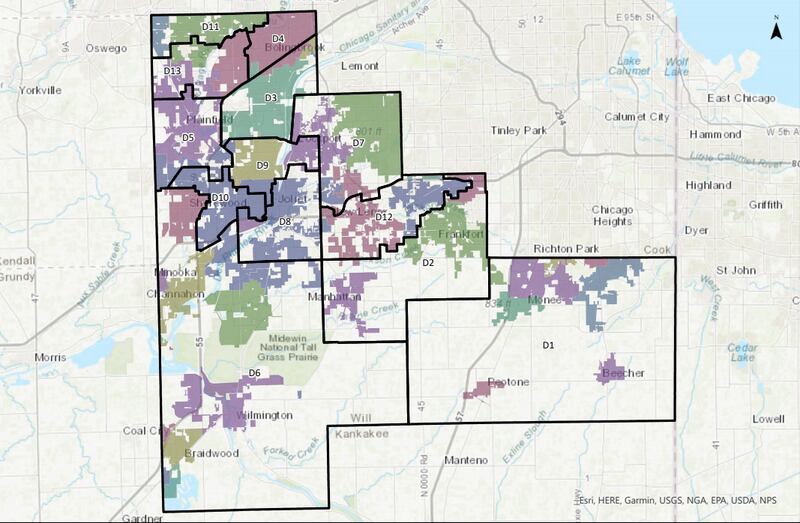 Will County Board, government, map