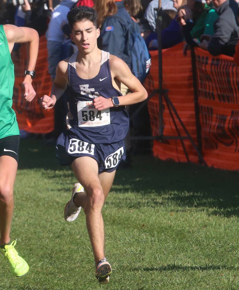 Harvest Christian Academy's Luca Bryja competes in the Class 1A State Cross Country race on Saturday, Nov. 4, 2023 at Detweiller Park in Peoria.