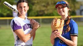 Peotone’s Sophie Klawitter, Wilmington’s Molly Southall, current ICE rivals, future ACC rivals