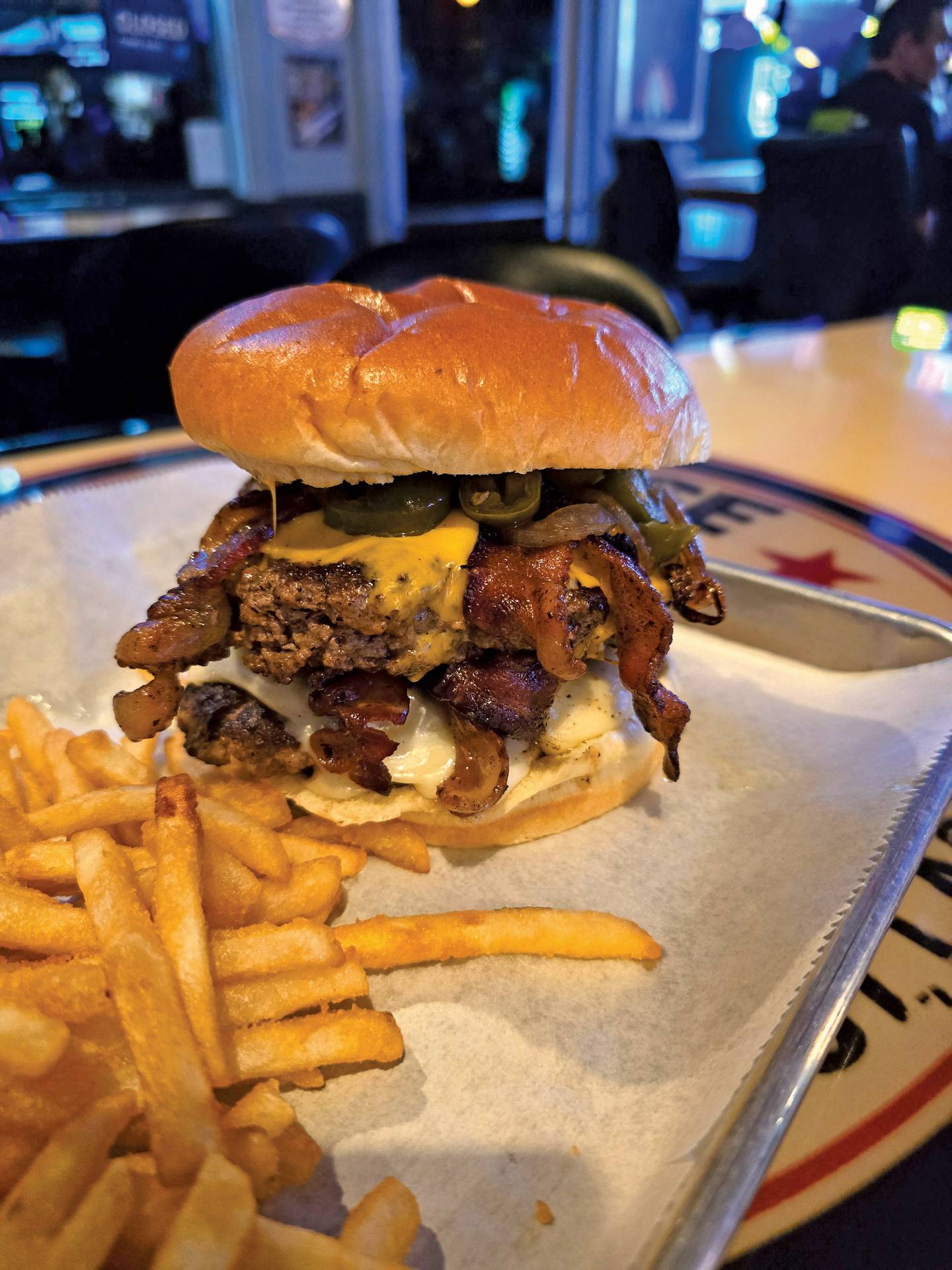 Jake's Pour House in La Salle was voted the No. 1 place to get a burger in the 2025 Best of the Illinois Valley awards. One of the burgers on the menu is the Big Jake, which has more than a pound of ground beef, four slices of cheese, six slices of bacon, grilled onions and jalapeños.